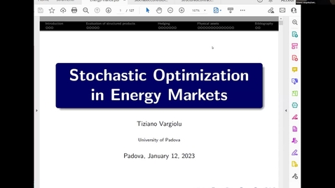 Thumbnail for Ph.D. course &quot;The mathematics of energy markets&quot; - Lecture 1