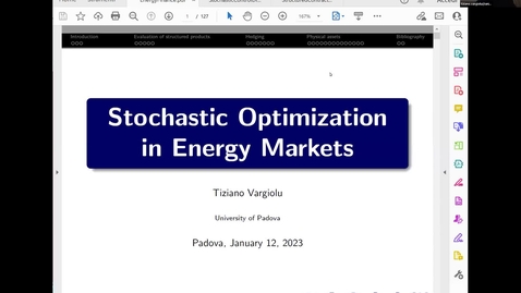 Thumbnail for entry Ph.D. course &quot;The mathematics of energy markets&quot; - Lecture 1