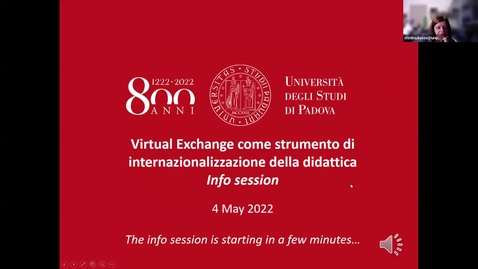 Thumbnail for entry Info Session 'Virtual Exchange come strumento di internazionalizzazione della didattica', 4 maggio 2022