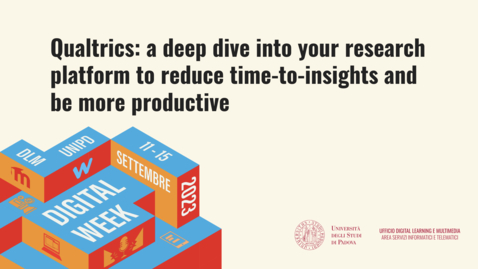 Thumbnail for Qualtrics: a deep dive into your research platform to reduce time-to-insights and be more productiveQualtrics: a deep dive into your research platform to reduce time-to-insights and be more productive