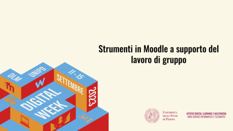 Thumbnail for entry Strumenti Moodle a supporto del lavoro di gruppo