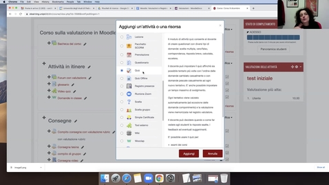 Thumbnail for Moodle: Attività per la valutazione in Moodle e introduzione al Registro Valutatore