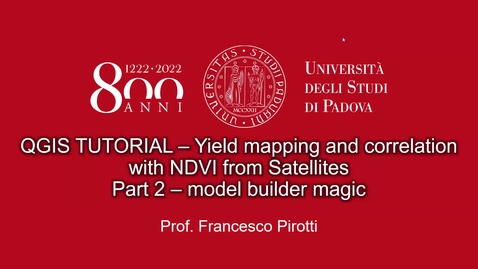 Thumbnail for entry QGIS TUTORIAL – Yield mapping and correlation with NDVI from Satellites Part 2 – model builder magic