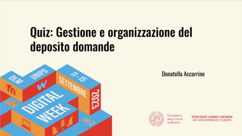 Thumbnail for entry Quiz: Gestione e organizzazione del deposito domande