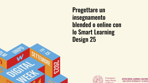 Thumbnail for entry Progettare un insegnamento blended o online con lo Smart Learning Design 25