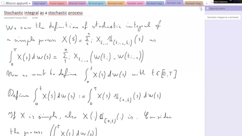 Thumbnail for entry Lecture 11: Stochastic integrals and conditioning