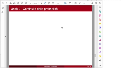 Thumbnail for entry Lezione 2 Probabilita' - Continuita' della probabilita'