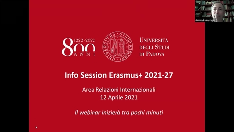 Thumbnail for Presentazione Generale Erasmus+ 2021-2027 (12/04/2021)