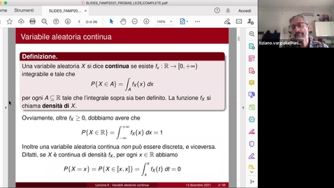 Thumbnail for entry Lezione 6 Probabilita' - Variabili aleatorie continue