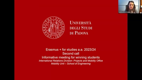 Thumbnail for Informative meeting Erasmus+ for studies 23/24 (second call)_School of Engineering (18/05/2023)