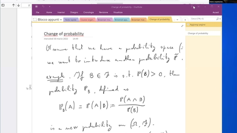 Thumbnail for entry Lectures 27-28: the Girsanov theorem and the martingale representation theorem