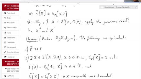 Thumbnail for entry Lecture 26: change of probability with a filtration