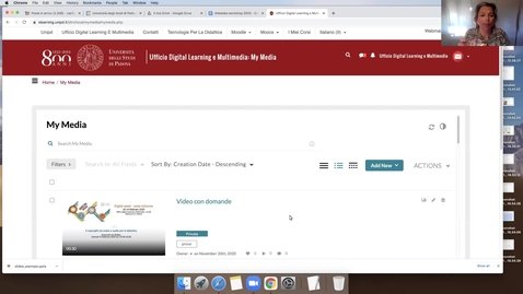 Thumbnail for Moodle: creare modificare e pubblicare video con il plugin integrato Kaltura (lunedì 30 novembre 15-17)