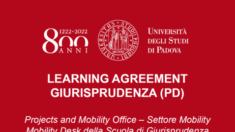 Thumbnail for entry Incontro per Presentazione LA - LMCU Giurisprudenza PD 2022/23