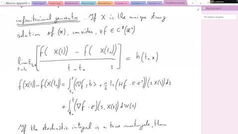 Thumbnail for entry Lecture 56: Kolmogorov backward equation and Feynman-Kac representation