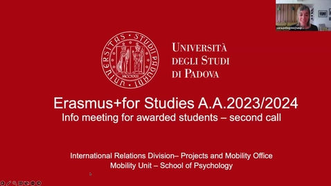 Thumbnail for entry School of Psychology_Erasmus+ for Studies second call 2023/2024 - Info meeting for awarded students
