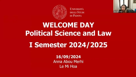 Thumbnail for School of Law and dept of Political Sciences - Welcome days 24/25 -1st semester