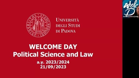 Thumbnail for entry Welcome Day 2023/24 - School of Law and Department of Political Science