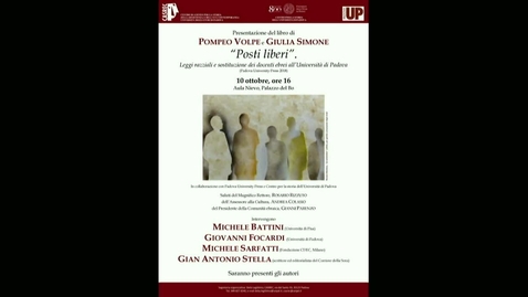 Thumbnail for Posti liberi. Leggi razziali e sostituzione dei docenti ebrei all'Università di Padova
