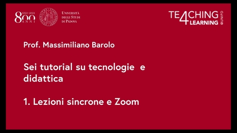 Thumbnail for 1. Lezioni sincrone e Zoom