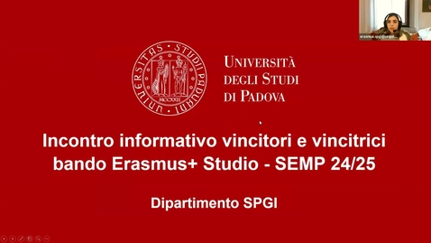 Thumbnail for entry Dipartimento SPGI - Incontro vincitori I bando Erasmus/SEMP A.A. 2024/2025