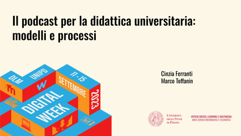 Thumbnail for Il podcast per la didattica universitaria: modelli e processi