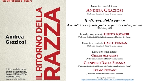 Thumbnail for Presentazione libro Andrea Graziosi 'Il ritorno della razza'