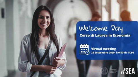 Thumbnail for Welcome Day Corso di Laurea in Economia (TrEC) A.A. 2020/21