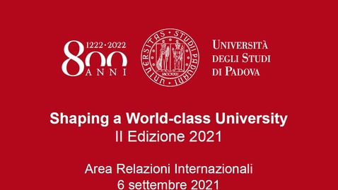 Thumbnail for entry Bando Shaping a World Class University (2a edizione): incontro informativo