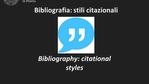 Thumbnail for entry Bibliografia: stili citazionali