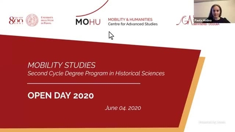 Thumbnail for entry #Openday2020 | Mobility Studies. Second cycle degree in Historical Sciences. June 4th, 2020