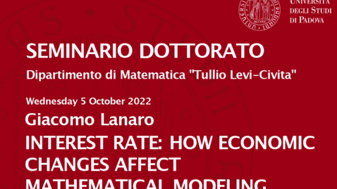 Thumbnail for entry Seminario Dottorato 2022/23 - Giacomo Lanaro (05.10.2022)