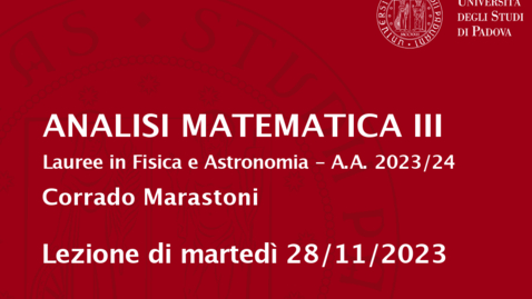 Thumbnail for entry Analisi 3 DFA - Lezione 28/11/2023 (mar)