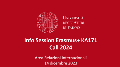 Thumbnail for entry Erasmus+ KA171 International Credi Mobility - call 2024