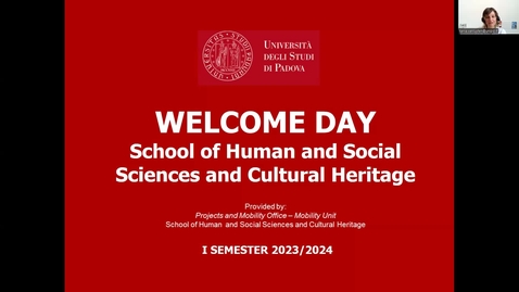 Thumbnail for entry Welcome Meeting - School of Human and Social Sciences and Cultural Heritage 2023/24_SEMESTER 1