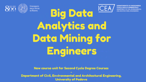 Thumbnail for entry Big data analytics data mining for engineers