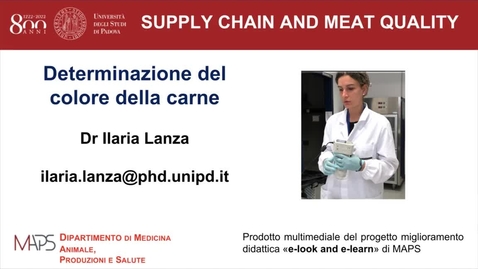 Thumbnail for entry La determinazione del colore della carne - dott.ssa Ilaria Lanza (PhD student)