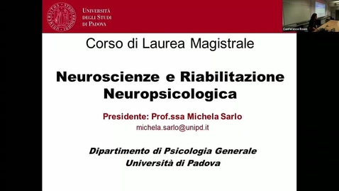 Thumbnail for entry Open Day A.A. 2019/2020 - Corso di Laurea Magistrale in Neuroscienze e riabilitazione neuropsicologica - a cura della Prof.ssa Sarlo