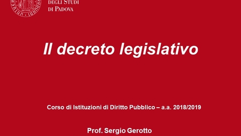 Thumbnail for entry Il decreto legislativo