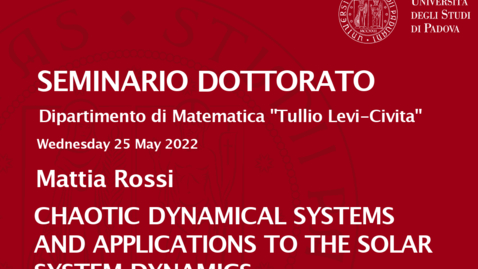 Thumbnail for entry Seminario Dottorato 2021/22 - Mattia Rossi (25.05.2022)