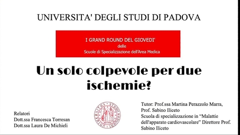 Thumbnail for Un solo coplevole per due ischemie?