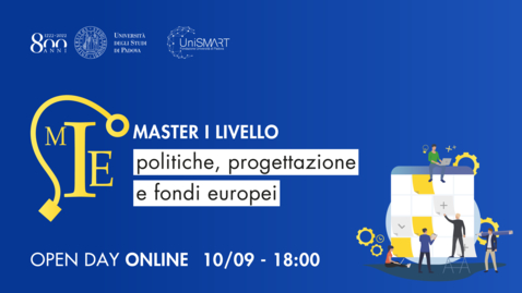 Thumbnail for Open Day Master MIE - Politiche, progettazione e fondi europei - 10/09/20