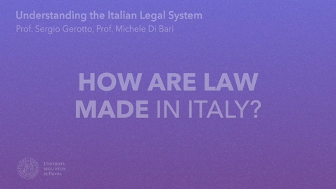 Thumbnail for 3.6 How are laws made in Italy?