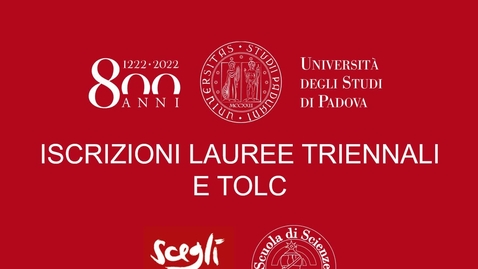 Thumbnail for entry TOLC Iscrizioni Lauree Scuola di Scienze