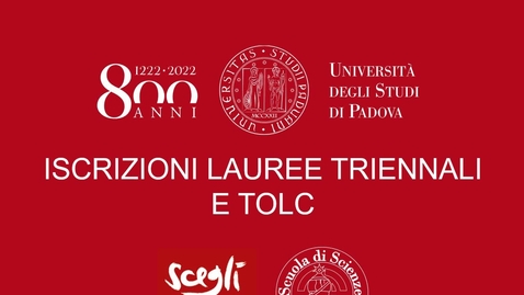 Thumbnail for TOLC Iscrizioni Lauree Scuola di Scienze