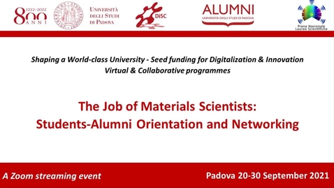 Thumbnail for entry The PhD in Materials Science and Engineering at Padua University