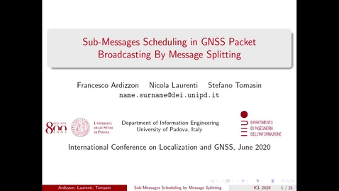 Thumbnail for entry Sub-Messages Sceduling in GNSS Packet Broadcasting By Message Splitting