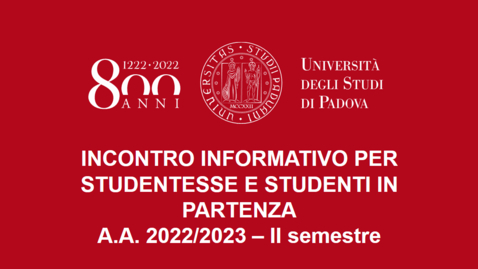 Thumbnail for Incontro per Erasmus/SEMP in partenza nel secondo semestre 2022/23