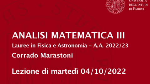 Thumbnail for entry Analisi 3 DFA - Lezione 04/10/2022 (mar)