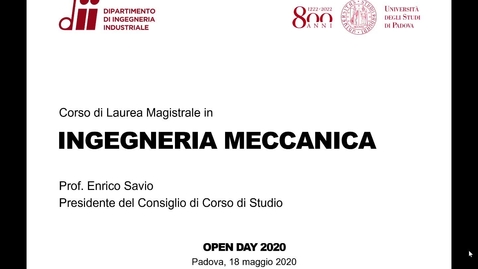 Thumbnail for entry Presentazione del Corso di Laurea Magistrale in INGEGNERIA MECCANICA - Open Day 2020